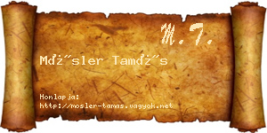 Mösler Tamás névjegykártya